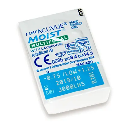 Acuvue 1 Day Moist Lentillas Multifocales Diarias , 30 unidades - +0.25, 8.4, Alta, 14.30 - Image 2
