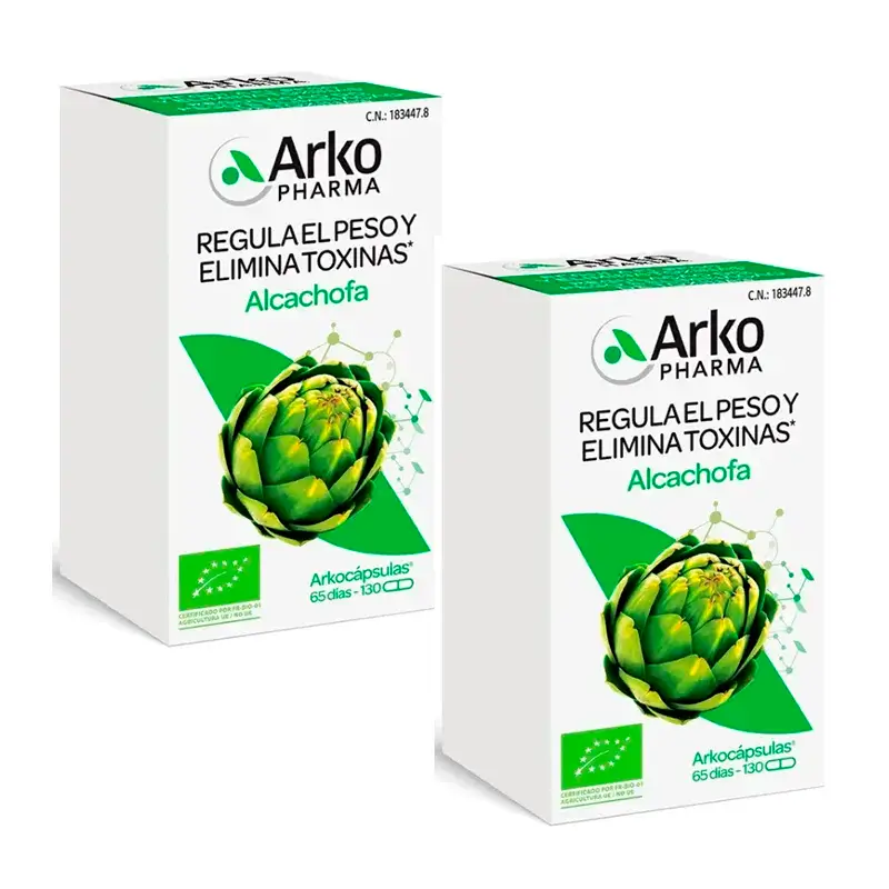 Arkopharma Arkocápsulas Alcachofa Bio, 2X130 Cápsulas