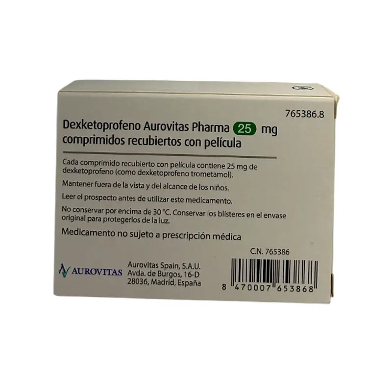 Aurovitas Dexketoprofeno 25 Mg, 10 comprimidos recubiertos - Image 2