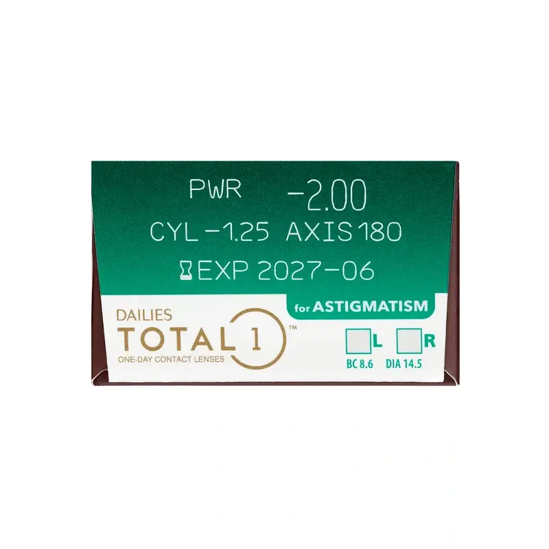 Dailies Total1 Lentillas Tóricas Diarias , 30 unidades - -0.25, -1.25, 100, 8.6, 14.50 - Image 5