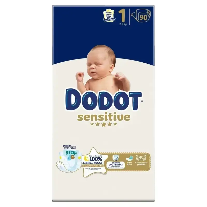 Dodot Pañal Sensitive Jumbo Pack Talla 1 , 2x90 Unidades - Image 2