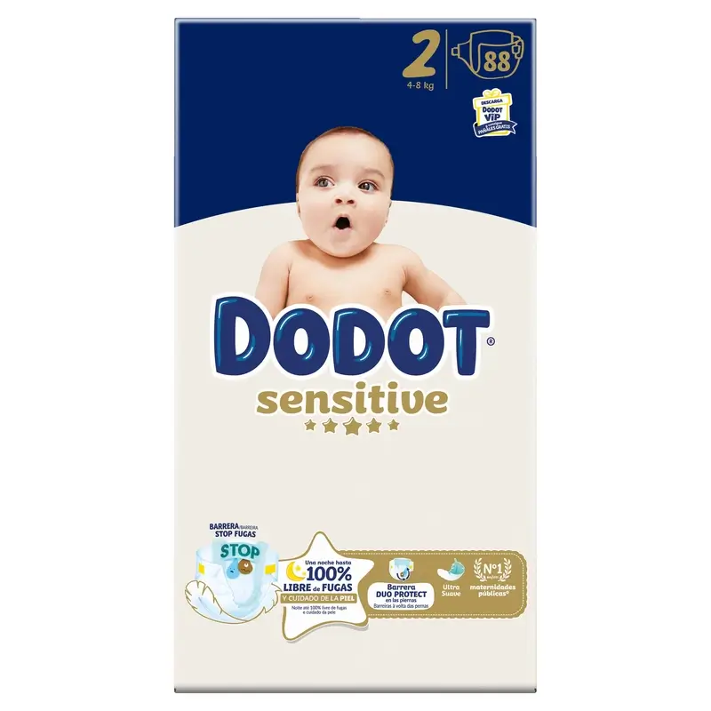 Dodot Sensitive Talla 2, 4kg-8kg, 88 Pañales - Image 2
