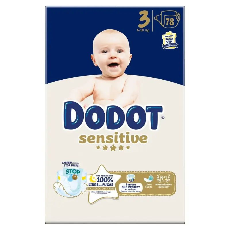 Dodot Sensitive Talla 3, 6kg-10kg, 78 Pañales - Image 2