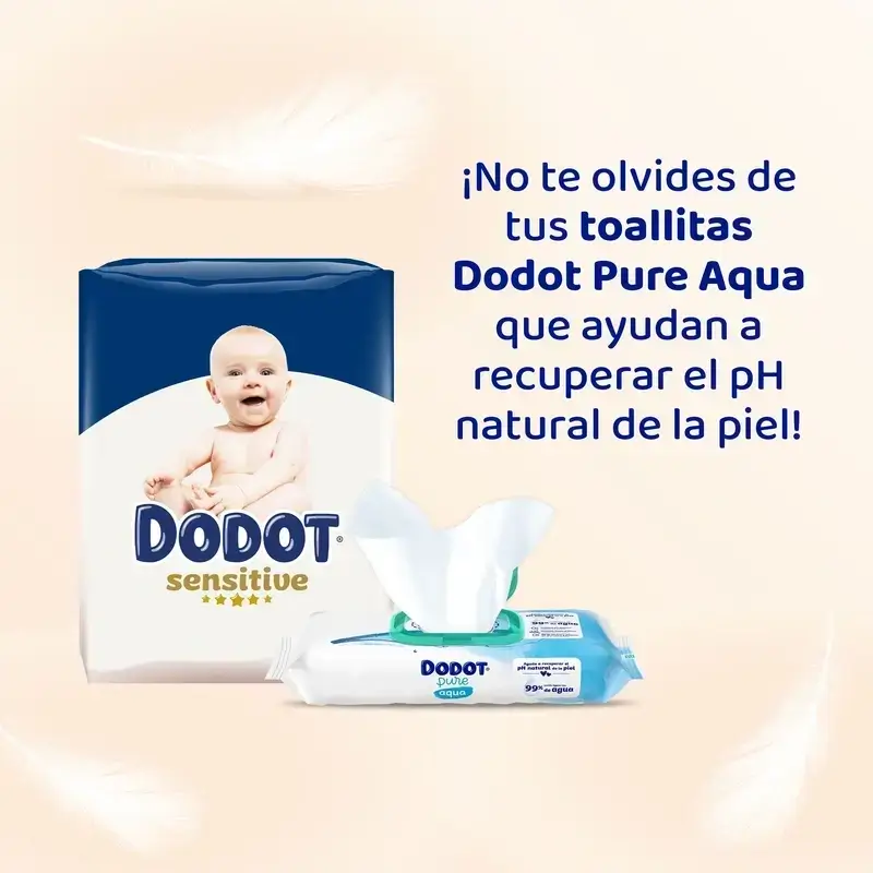 Dodot Pañal Sensitive Jumbo Pack Talla 2 , 2x88 Unidades + Toallitas Aqua Plastic Free Box 6X48 (288 Unidades) - Image 15