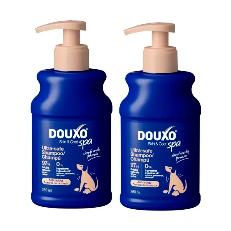 Douxo Skin & Coat Spa Champú Para El Control De La Muda Para Perros, Pack 2 x 250 ml