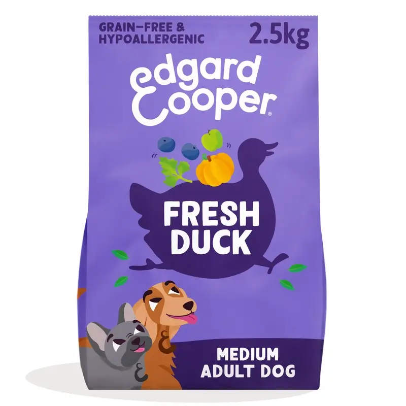 Edgard & Cooper Pienso Para Perros Adultos Medianos Con Pato Fresco , 2,5 kg