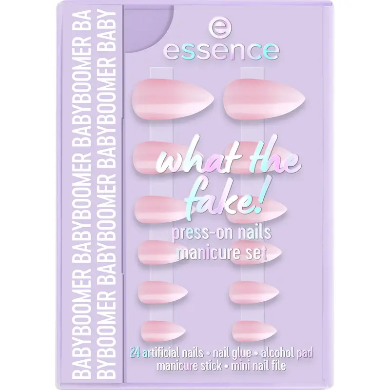 Essence Set De Manicura Con Uñas Postizas What The Fake! Press-On Nails 03 , 28 unidades