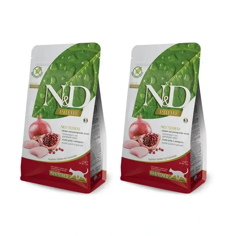 Farmina N&D Cat Prime Neutered Pollo 5Kg, Pienso Para Gatos, Pack De 2