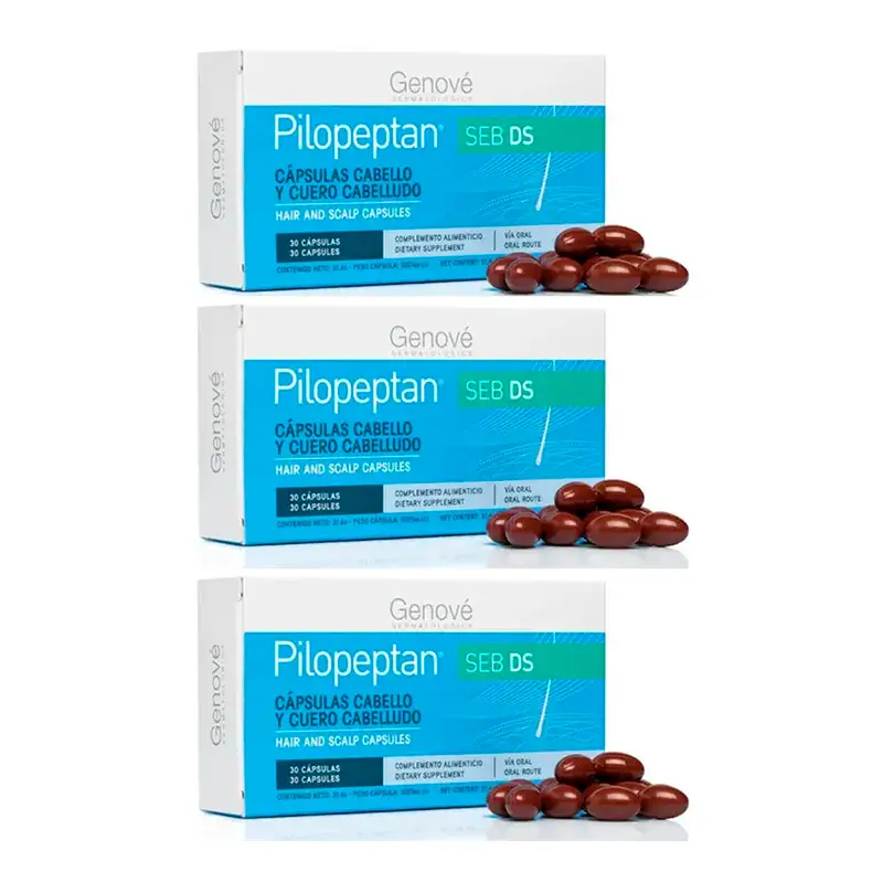 Genové Pilopeptan SEB DS, Pack 3 x 30 cápsulas
