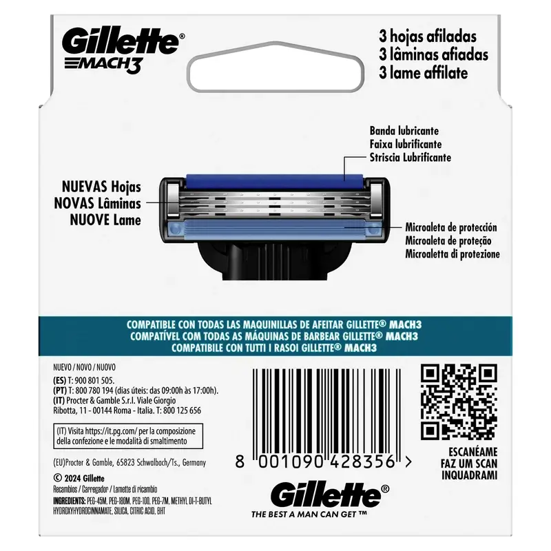 Gillette Mach3 Recambio Hombre, 6 Recambios - Image 3