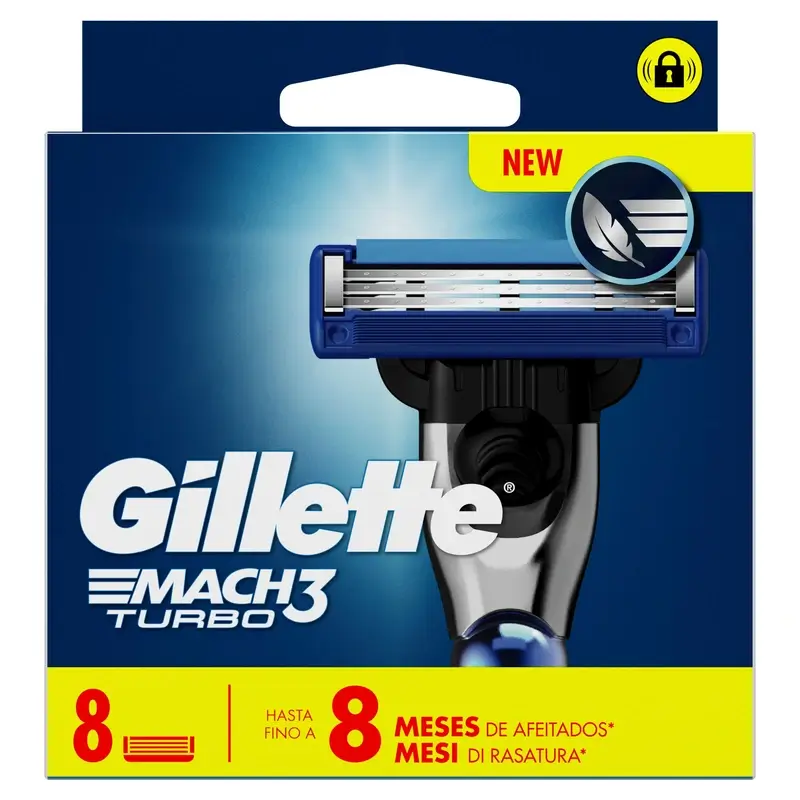 Gillette Mach3 Turbo hombre, 8 Recambios - Image 2