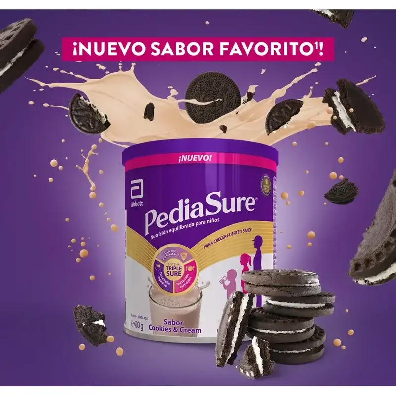 Pediasure Cookies & Cream + Drink Chocolate Niños, 850 gr + 4 Botellas Vainilla x 220 ml - Image 2