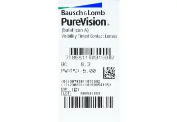 Purevision Lentillas Esféricas Mensuales , 6 unidades - -5.75, 8.3, 14.0 - Image 2