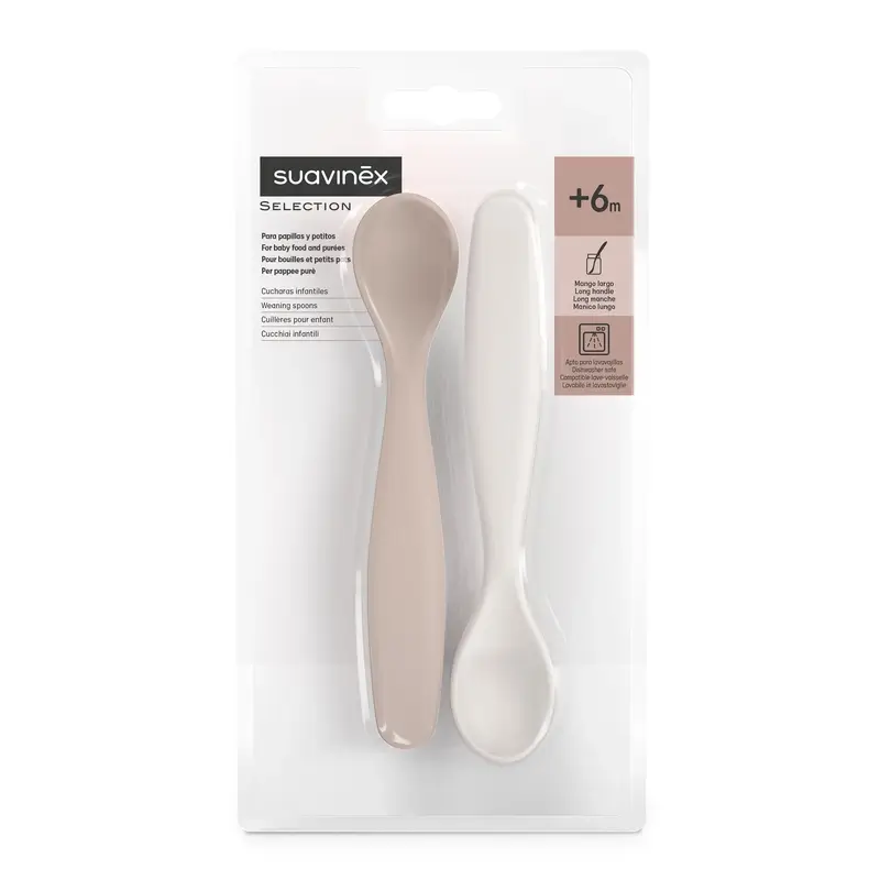 Suavinex Pack 2 Cucharas De Aprendizaje, +6 Meses, Rosa