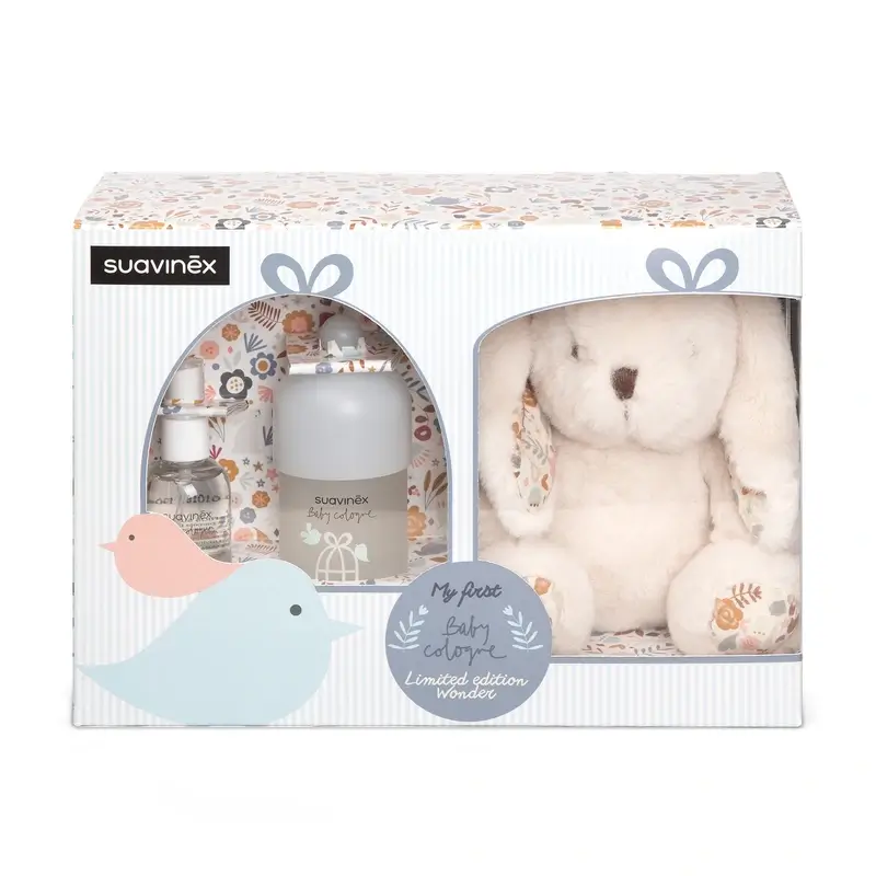 Suavinex Canastilla Bebés Con Baby Cologne 100 Ml + Formato Viaje 50 Ml + Peluche Para Bébé - Image 2