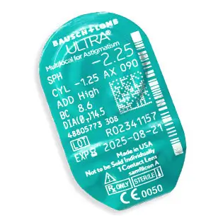 Ultra Lentillas Multifocales Para Astigmatismo Mensuales , 6 unidades - -6.00, -2.25, 90, 8.6, Baja, 14.50 - Image 2
