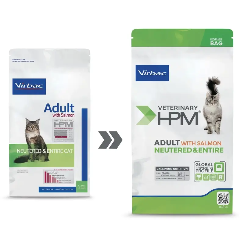 Virbac Veterinary Hpm Adult Salmon Neutered & Entire Cat 12 Kg - Image 2