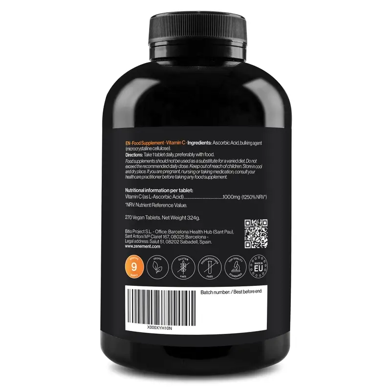 Zenement Vitamina C 1000 Mg, 270 comprimidos veganos - Image 2